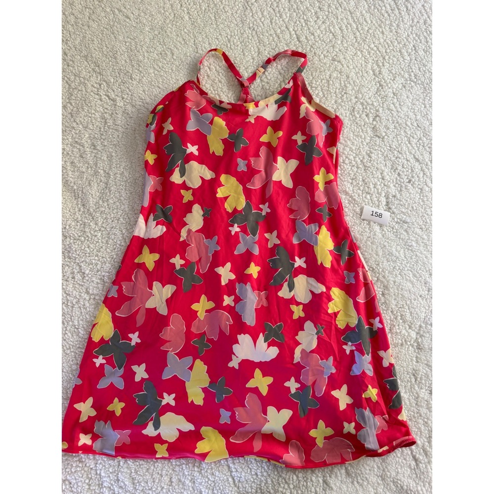 Outdoor Voices Exercise Dress Women Size M Red Floral Butterfly NWOT 158